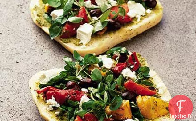 Pizza au fromage de chèvre sans cuisson