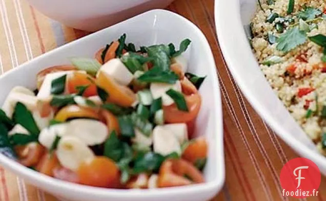 Salade simple cœur de palme et tomate