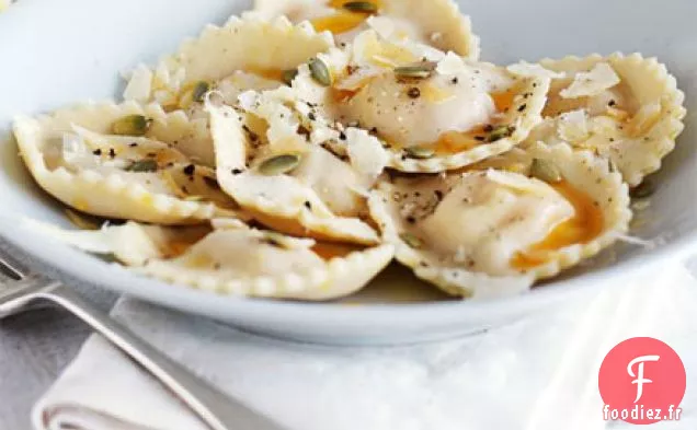 Raviolis de patates douces et fromage de chèvre