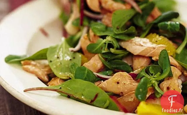 Saumon poêlé avec vinaigrette au miel de bruyère