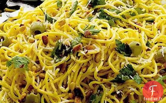 Spaghetti au citron et aux olives