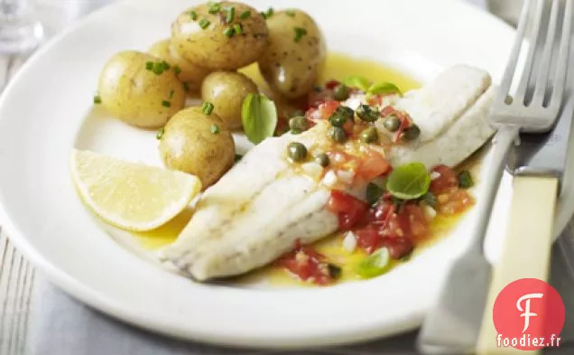 Bar grillé à la sauce vierge