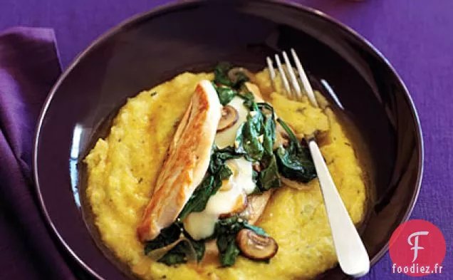 Poulet Farci à la Polenta au Romarin
