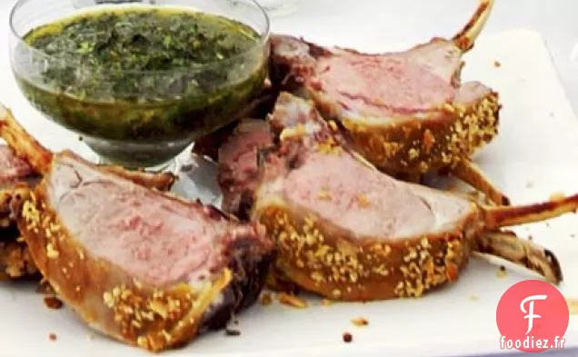 Escalopes d'agneau à la relish aux herbes