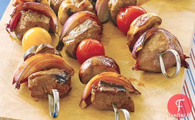 Brochettes de Boeuf avec Glaçage à l'Orange