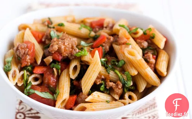 Penne À La Saucisse Épicée - Sauce Tomate