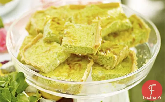 Tarte aux pois et aux oignons nouveaux