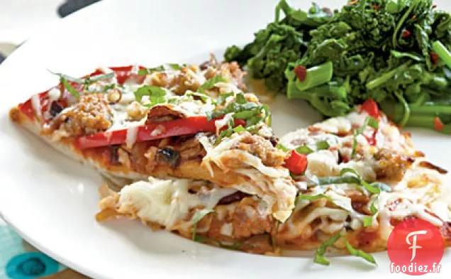 Pizza aux Saucisses, au Poivre et aux Champignons