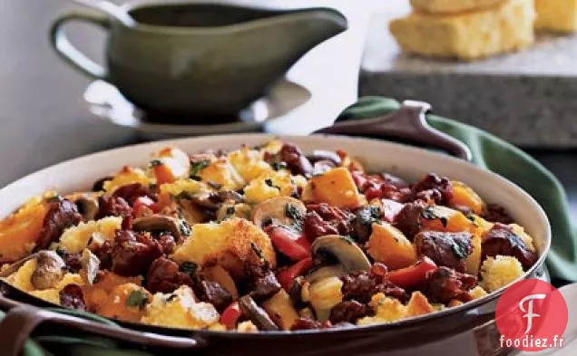 Vinaigrette au Pain de Maïs et au Chorizo du Sud-Ouest