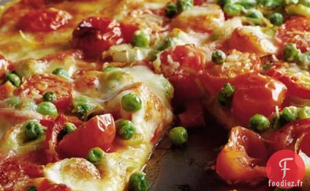 Pizza aux légumes de printemps rôtis