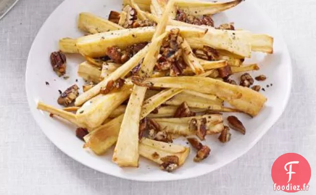 Panais glacé à l'érable et noix de pécan