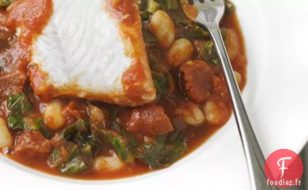 Poisson blanc aux haricots épicés et au chorizo