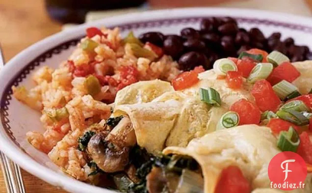 Enchiladas Crémeuses aux Épinards et Champignons