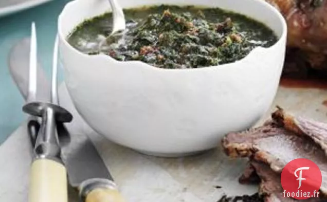 Sauce menthe fraîche et raisins secs