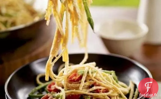 Linguine de Blé Entier aux Haricots Verts, Ricotta et Citron