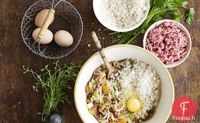 Tout - farce aux abricots et pacanes rôtis