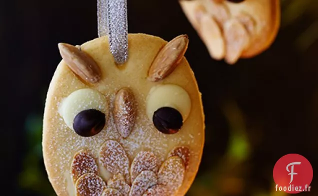 Biscuits à l'arbre de Noël du hibou des neiges