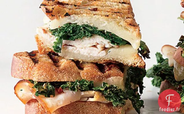 Légumes Verts Sautés, Dinde Fumée et Panini Provolone