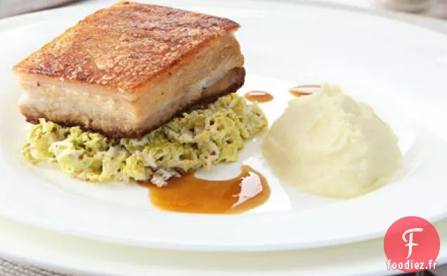 Poitrine de porc braisée au cidre croustillant