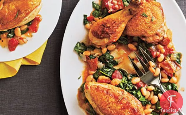 Poulet au Four Toscan et Haricots