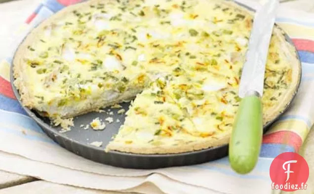 Aiglefin fumé, ciboule et tarte au safran