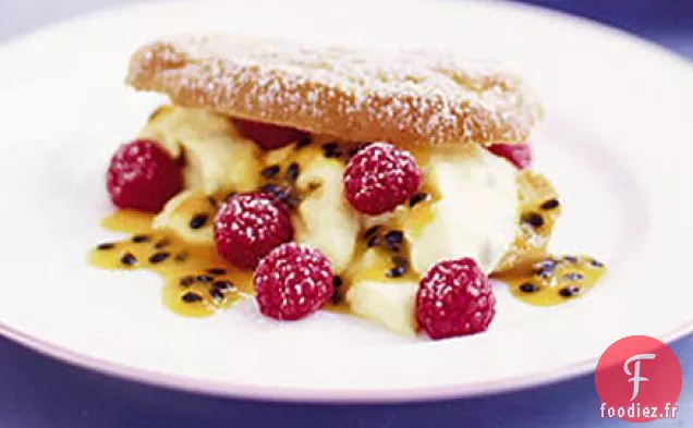 Éclairs fruits de la passion et framboises