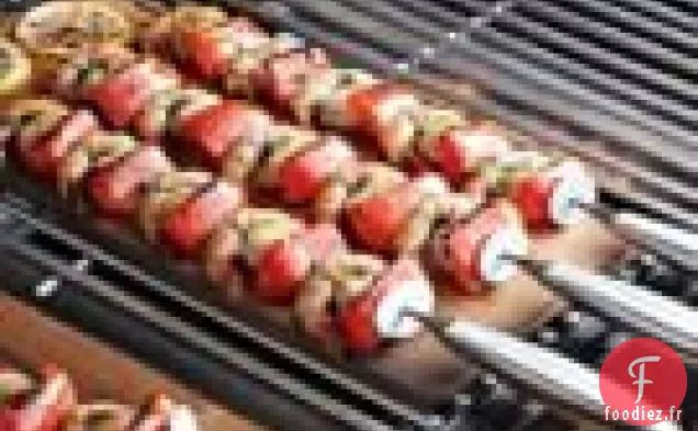 Brochettes De Crevettes Et Poivrons