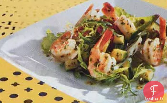 Salade de Crevettes aux Courgettes et au Basilic