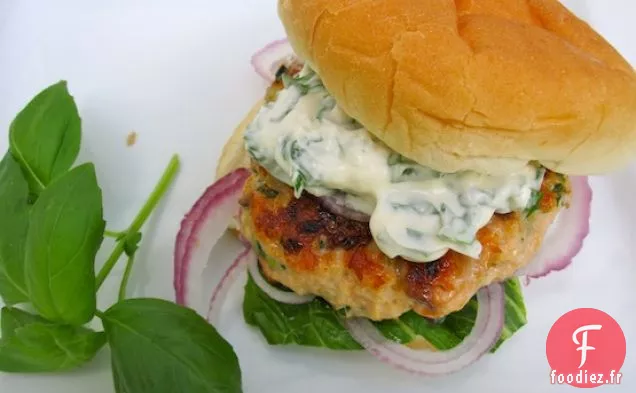 Burgers de Saumon au Basilic - Mayo à l'Ail