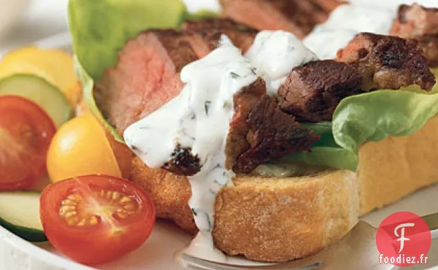 Sandwichs au Steak avec Mayonnaise à l'estragon