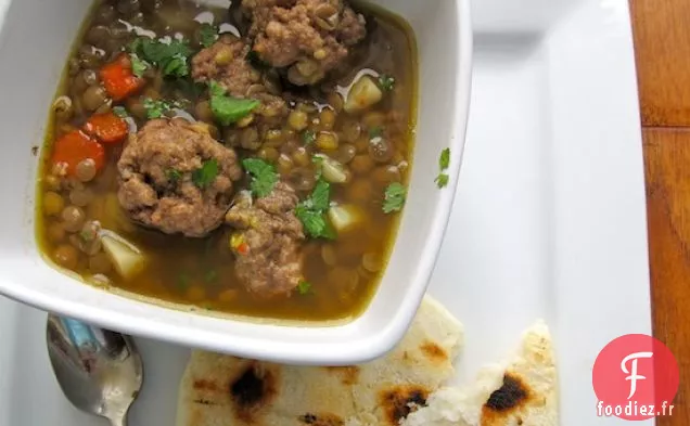 Sopa de Lentejas con Albondigas (Soupe de Lentilles aux Boulettes de Viande)