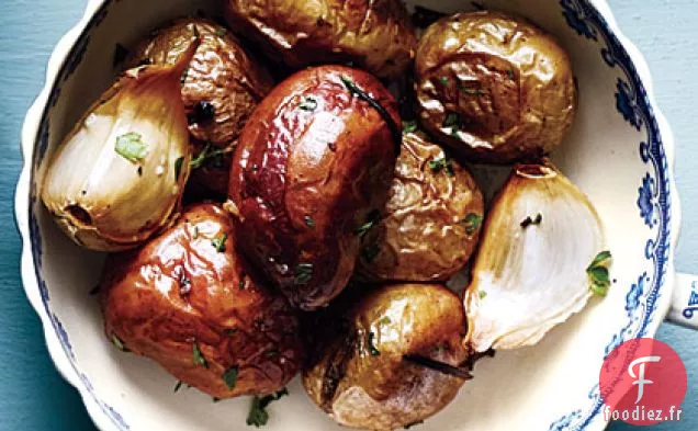 Pommes De Terre Rôties au Romarin et À l'Ail