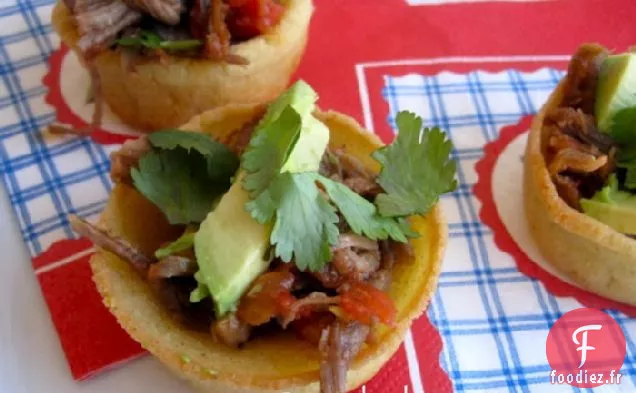 Bouchées d'Arepa au Bœuf Râpé et à l'Avocat