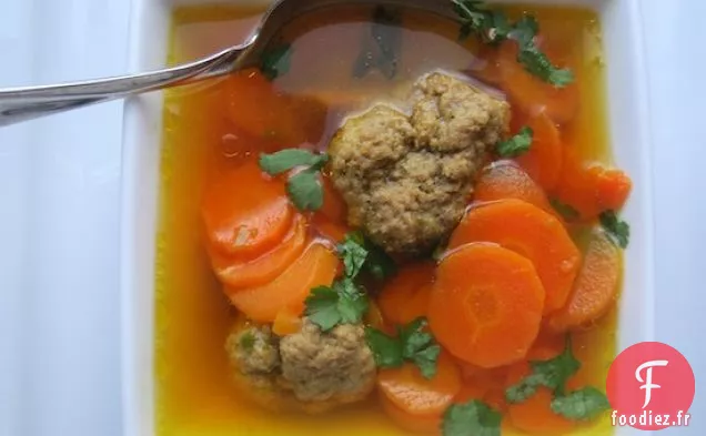 Soupe de Carottes et Boulettes de Viande (Sopa de Zanahoria y Albondigas)