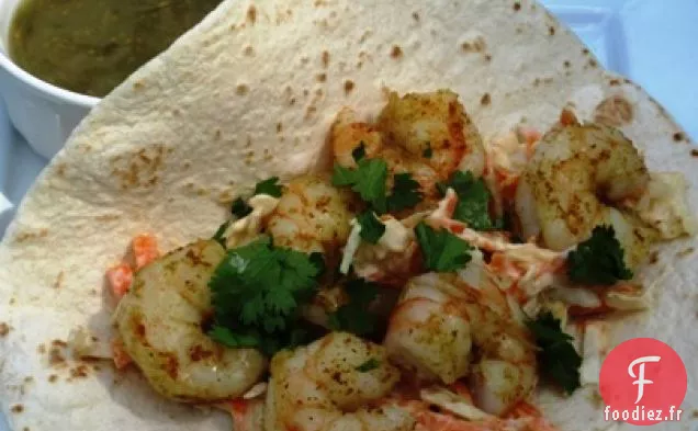 Tacos aux Crevettes avec Salade de chou Chipotle
