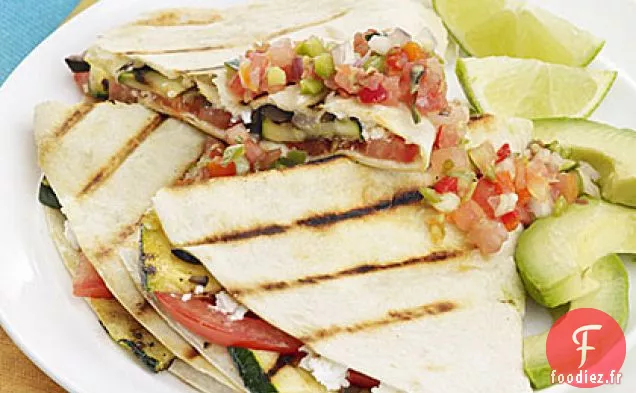 Quesadillas de Courgettes Grillées, Tomates et Fromage de Chèvre