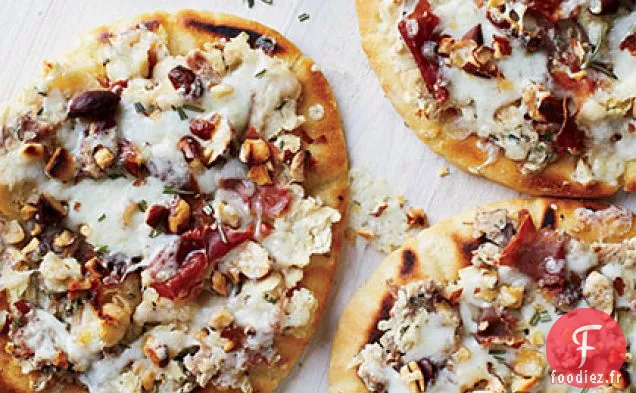 Pains Plats aux Haricots Blancs avec Prosciutto et Fromage