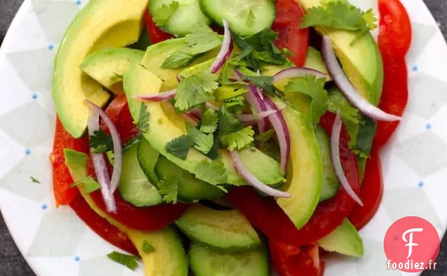 SALADE DE TOMATES ET D'AVOCATS (ENSALADA DE AGUACATE Y TOMATE)