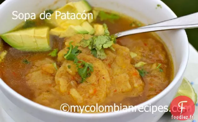 Sopa de Patacón (Soupe de Plantain Vert Frit)