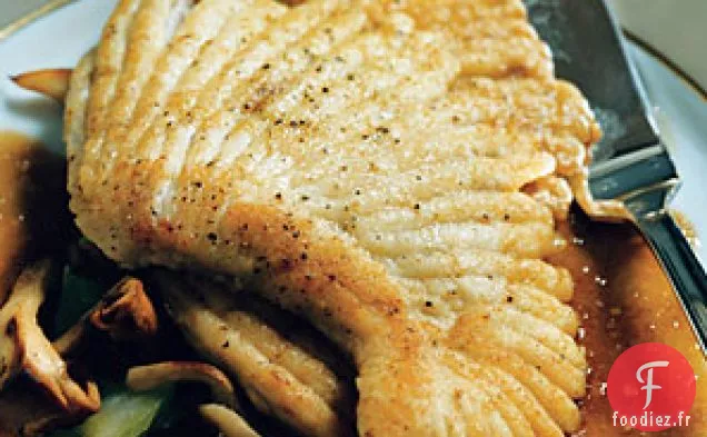 Raie aux Champignons Sauvages en Sauce aux Perles