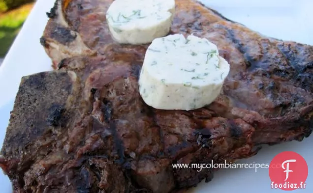 Steak grillé à la Coriandre, aux Oignons verts et au Beurre de Cumin