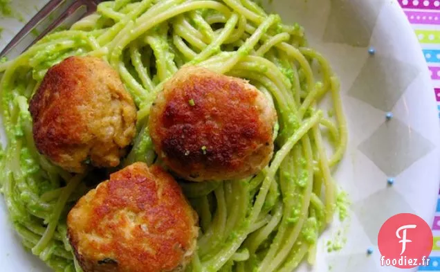 Pâtes au Pesto de Pois et Boules de Thon