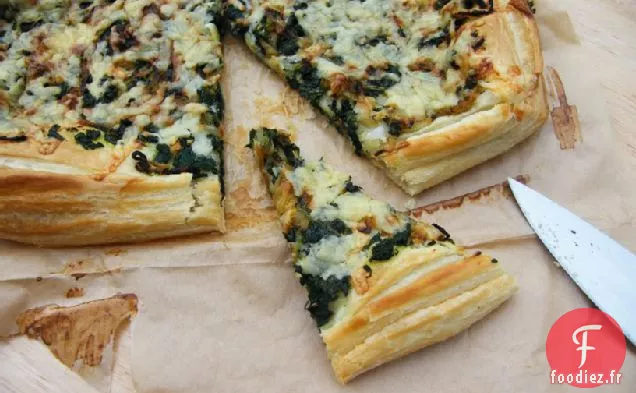 Tarte Feuilletée aux Épinards et à l'Oignon