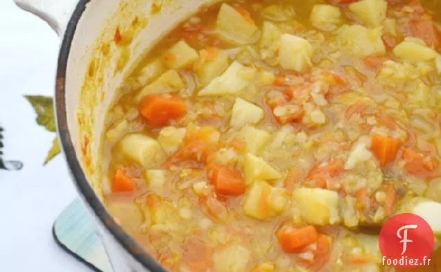 Soupe de Panais, Carottes et Lentilles pour le régime 5:2