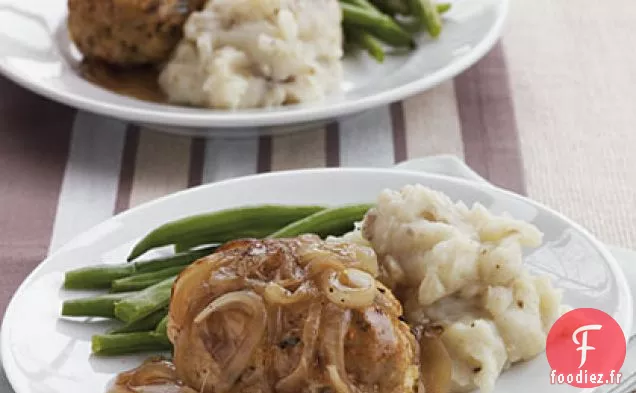 Pains de Viande de Dinde à la Sauge avec Sauce à l'Oignon et au Cidre