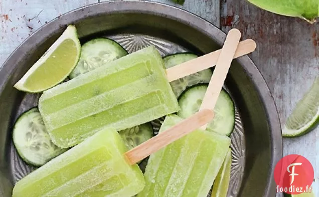 Popsicle Margarita au Concombre Miellé