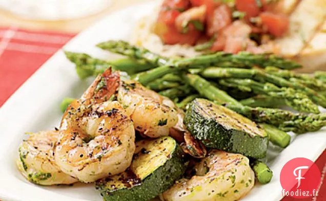 Brochettes de Crevettes Italiennes Aux Herbes