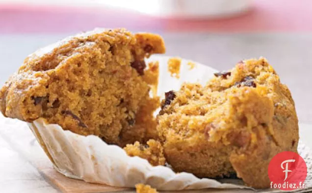 Muffins à la Citrouille et aux Canneberges