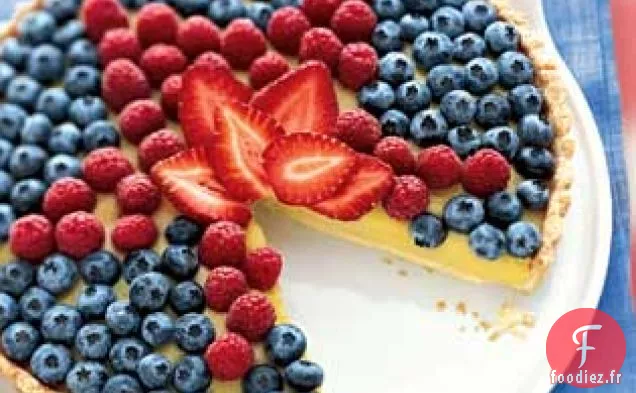 Tarte à la Crème Balsamique Blanche avec Garniture de Baies Fraîches