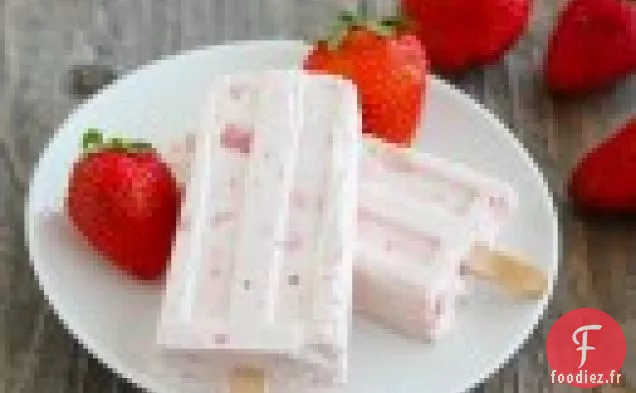 Pop De Glace au Gâteau au Fromage aux Fraises
